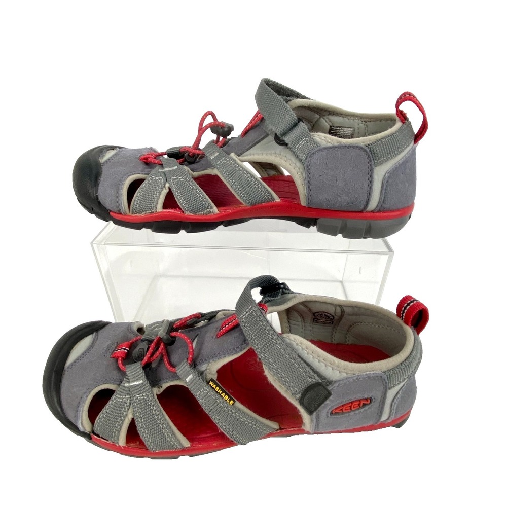 Keen Big Kids Seacamp II CNX Washable Sandals Size 6  Gray Red Hiking All Around